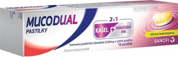 Lék na kašel, rýmu a nachlazení Sanofi Mucodual 2v1 18 pastilek