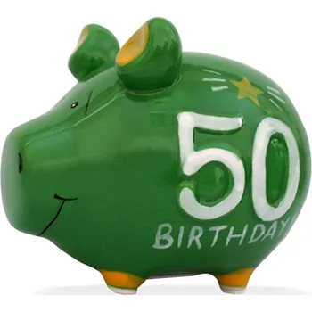 Žertovný předmět Keramická pokladnička prasátko 50 let