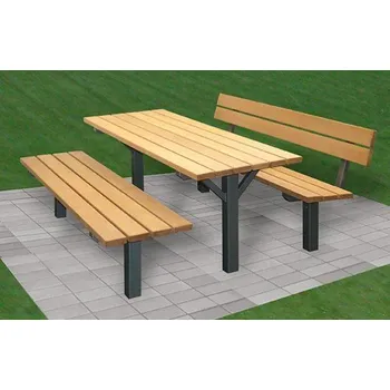 Zahradní sestava Set Camp - 1500mm, Zlatý dub, Kovářská čerň, K přišroubování