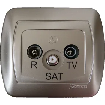 Elektrická zásuvka KONTAKT SIMON Jednoduchá anténní zásuvka RTV-SAT bílá