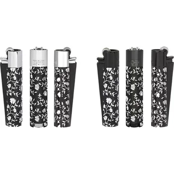Zapalovač Clipper CMP11R Silver Pattern - černý