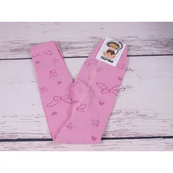 Dívčí oblečení České legíny kamaše punčocháče bez ťapek TREPON MÁLKA růžové s motýlky velikost oblečení - děti: 92/98