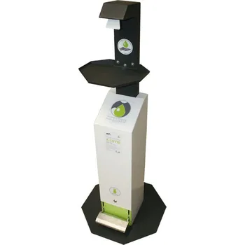 Dezinfekce Bezdotykový stojan na dezinfekci rukou. Černý, vanička 2 | CORYNOR