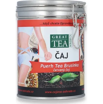 Čaj Čajová zahrada Puerh Tea Brusinka v dóze - černý ochucený čaj