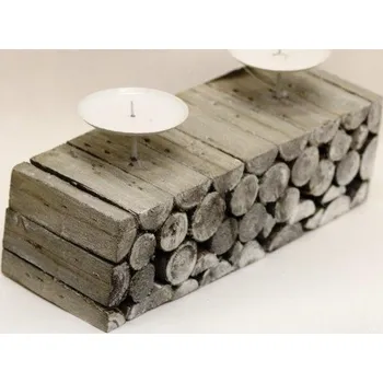 Věnec Svícen dřívka šedý s bodci 30*11*8,5 cm