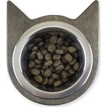 miska pro kočku Wook | Miska pro kočky se dřevěným stojanem 200ml - wenge