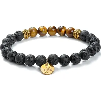 Náramek Tiniana náramek z lávových kamenů ve zlaté barvě