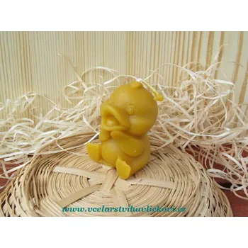 Svíčka Kačenka – ručně odlévaná svíčka z 100 % včelího vosku  (Svíčka ze včelího vosku)