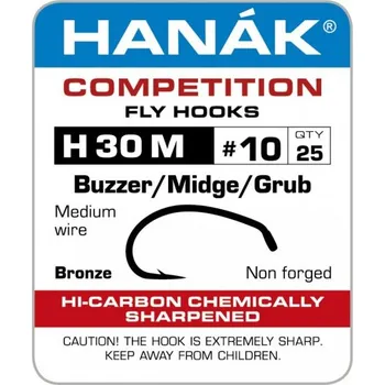 Rybářský háček Muškařský háček Hanák Competition blešivci & pakomáři č. 14, 25 ks (H30M)