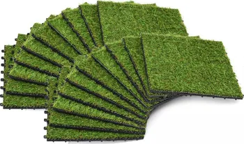 Umělá květina Vidaxl Dlaždice s umělou trávou 30 x 30 cm zelené
