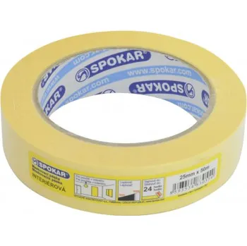 malířská páska Spokar papírová zakrývací páska do 60 °C, rozměry 25 mm × 50 mm