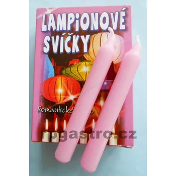 Dortová svíčka Vánoční svíčky na stromeček / do lampiónů růžové [12 ks] (DKR) 2B,C , E5 (Svíčky na andělské zvonění růžové, 12 ks)
