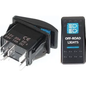 vypínač Vypínač kolébkový A11625ABL-J9 ON-OFF 2p.12VDC/20A modrý, prosvětlený