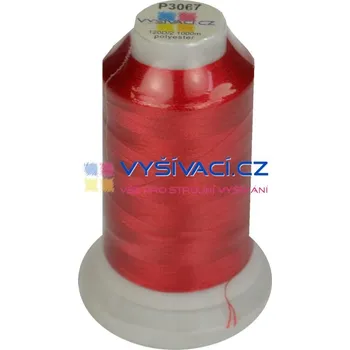 Nit vyšívací nit polyester barva červená P3067 návin 1000m NK- balení: 1 kón návin 1000m 36,30 Kč s DPH za kón při nákupu balení 10 kusů