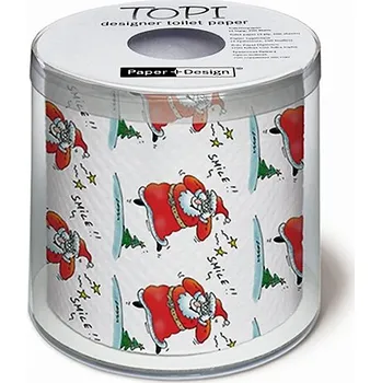 Vánoční dekorace Paper + Design Vánoční toaletní papír Bláznivý Santa bílá