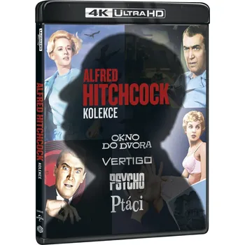 Sběratelská edice filmů Blu-ray Alfred Hitchcock kolekce: Okno do dvora + Psycho + Vertigo + Ptáci 4K UHD (2020) 4 disky