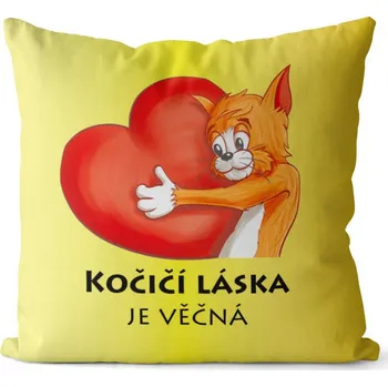 Dekorativní polštářek Polštář Kočičí láska je věčná (Velikost: 40 x 40 cm)