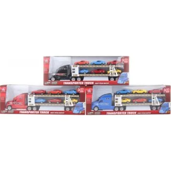 autíčko Kamion s auty - červená kabina