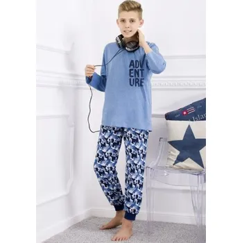 Chlapecké pyžamo Taro, chlapecké pyžamo 1176-Gniewosz, dlouhý rukáv, modrá, vel. 146