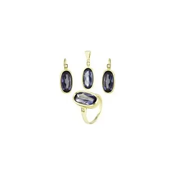 Souprava šperků Zlatá souprava Ovál alexandrit syntetický