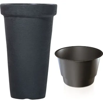 PROSPERPLAST Květináč CLASSIC TOWER antracit 40cm