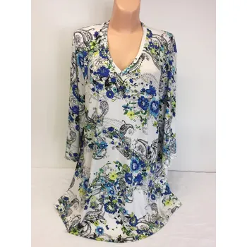 Dámská tunika Halenka SIRO, Barva Světle modrá, Velikost XL46, Materiál 96% Viskoza 4% Lycra