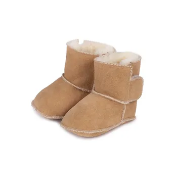 Dětská móda Vlnka Manufacture Dětské zimní capáčky s jehněčí kožešinou béžové