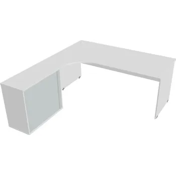 Kancelářský vozík HOBIS kancelářský stůl pracovní, sestava pravá - GE 1800 HR P, bílá + doprava zdarma