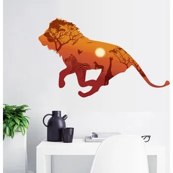 Samolepící dekorace Živá Zeď Samolepka na zeď Lev130 x 67 cm