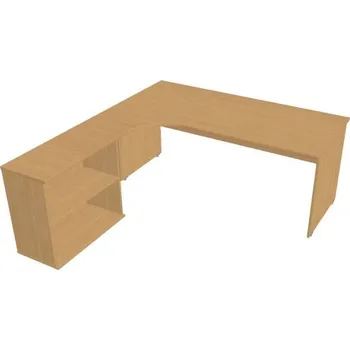 Kancelářský vozík HOBIS kancelářský stůl pracovní, sestava pravá - GE 1800 H P, buk + doprava zdarma