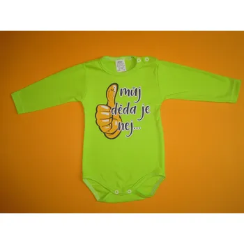 Kojenecký body Arex, ČR Body dlouhý rukáv Můj děda je nej Barva: Zelená, Velikost: 68