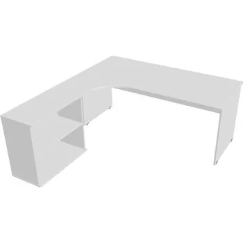 Kancelářský vozík HOBIS kancelářský stůl pracovní, sestava pravá - GE 1800 H P, bílá + doprava zdarma