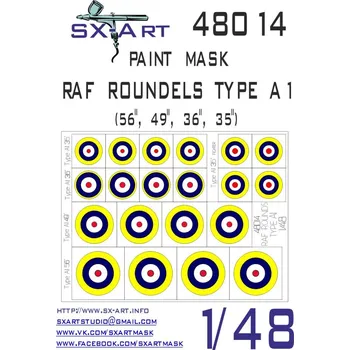 Plastikový model SX-ART 1/48 RAF Roundels Type A1 Painting Mask