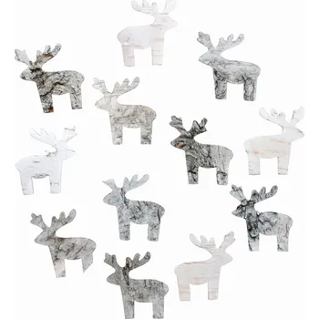 Vánoce Sobi z březové kůry 5,5 cm, 12 ks 3859