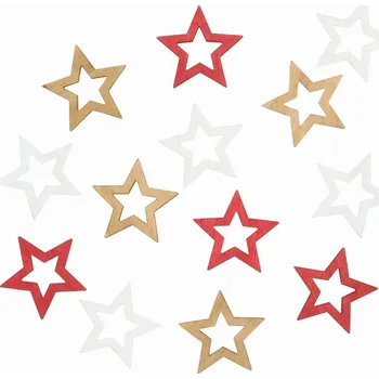 Vánoce Dřevěné hvězdy 4 cm, 12 ks 3837