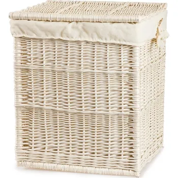 Koš na prádlo Proutěný bílý koš na prádlo SOFIE V