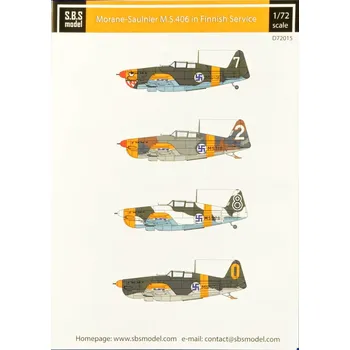 Plastikový model S.B.S model 1/72 Decal M.S. 406 in Finnish service