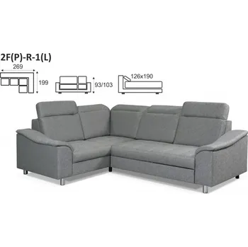 MEBLOSOFT Sektorová sedací souprava GENERAL 1+R+2F