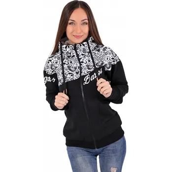 Dámská mikina Dámská softshell bundomikina s kapucí na zip Barrsa Double Soft Script Black Folk/Black/White XL