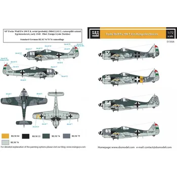 Plastikový model S.B.S model 1/72 Decal Fw-190 F-8 in Hungarian Service