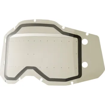 Motocyklové brýle Náhradní sklo pro roll-off systém 100% FORECAST - DVOJITÉ KOUŘOVÉ s vodící lištou - pro brýle STRATA 2, ACCURI 2, RACECRAFT 2