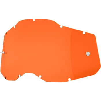 Motocyklové brýle Náhradní plexi pro motokrosové brýle 100% STRATA 2 , ACCURI 2 , RACECRAFT 2 - rozjasňující oranžové (Filtr kategorie 2, propustnost světla 30% ± 3%)