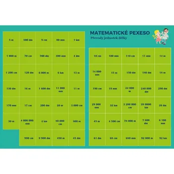 Pexeso Nakladatelství V lavici Převody jednotek délky