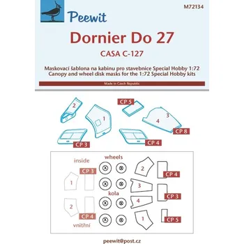 Plastikový model Peewit 1/72 Canopy mask Dornier Do-27/C-127 (SP.HOBBY)