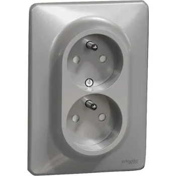 vypínač Schneider Electric Sedna Design/Elements dvojzásuvka alu SDD313211C