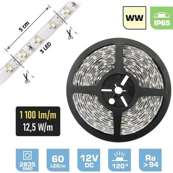 LED páska LED pásek FK technics IP65 6,25 W 550 lm 3200 K 0,5 m bílý, metrážové zboží