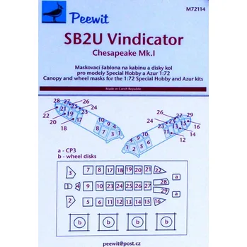 Plastikový model Peewit 1/72 Canopy mask SB2U Vindicator (SP.HOBBY)