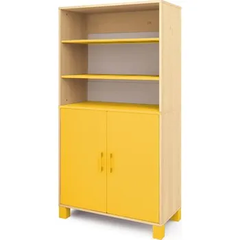 Šatní skříň Vysoká skříň ORZE s policemi a dvojicí dveří (více barev) Zelená Buk