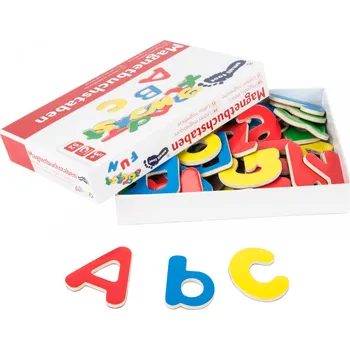 Dekorativní magnet Legler Dřevěná magnetická písmena 52 ks