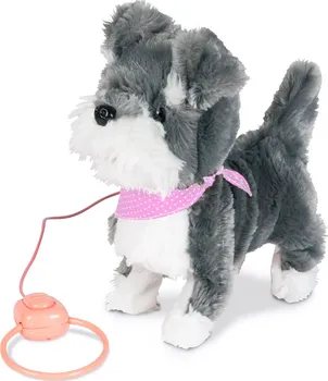Plyšová hračka Kids World Interaktivní štěně s růžovým vodítkem 25 cm